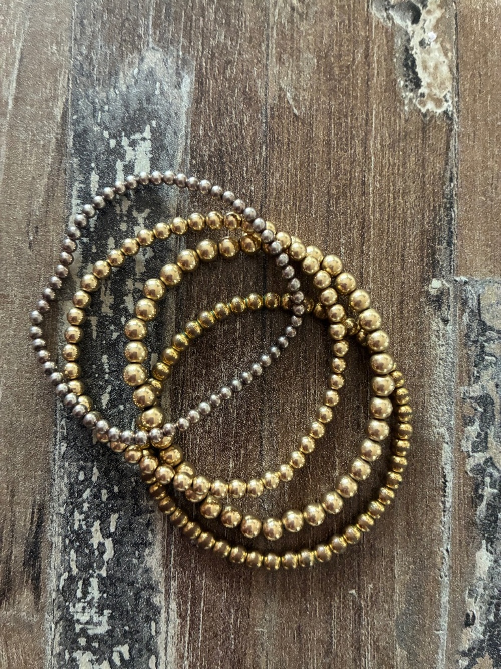 Gold and silver stackable bracelets